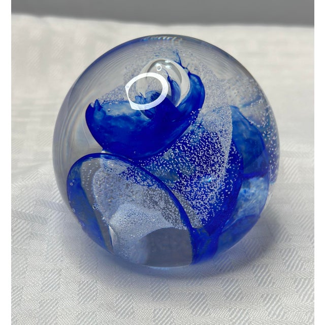 Caithness Tempest Collectible Art Glass Swirl Paperweight Signed and Numbered For Sale - Image 4 of 6