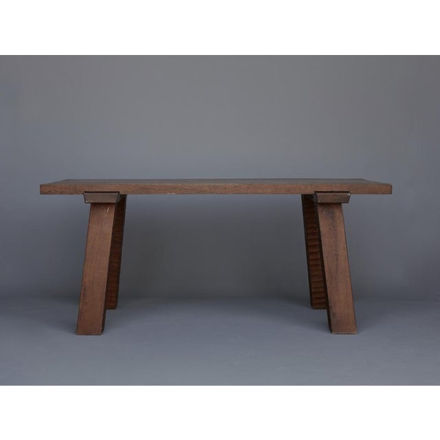 A solid oak rustic table. The table has been built using traditional pegged methods without the use of nails or glue. It...