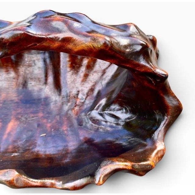 Vintage French Riviera Style Hand Carved Olive Wood Bowl For Sale - Image 6 of 10