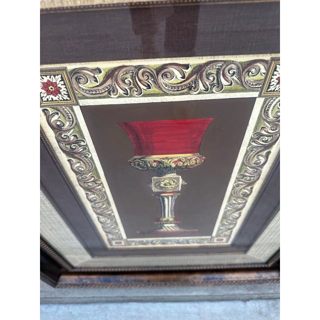 Pair of Bernhardt De La Fosse Wine Goblet Prints 1 & 2. Perfect for a wine room or dining room. 36in h x 29in w x 2in d...