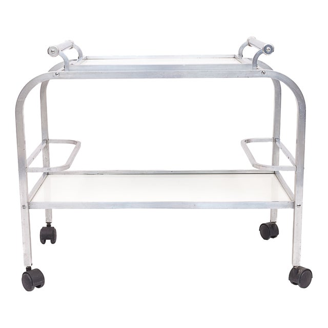 Modern Serving Trolley attributed to Jacques Adnet, 1930s For Sale