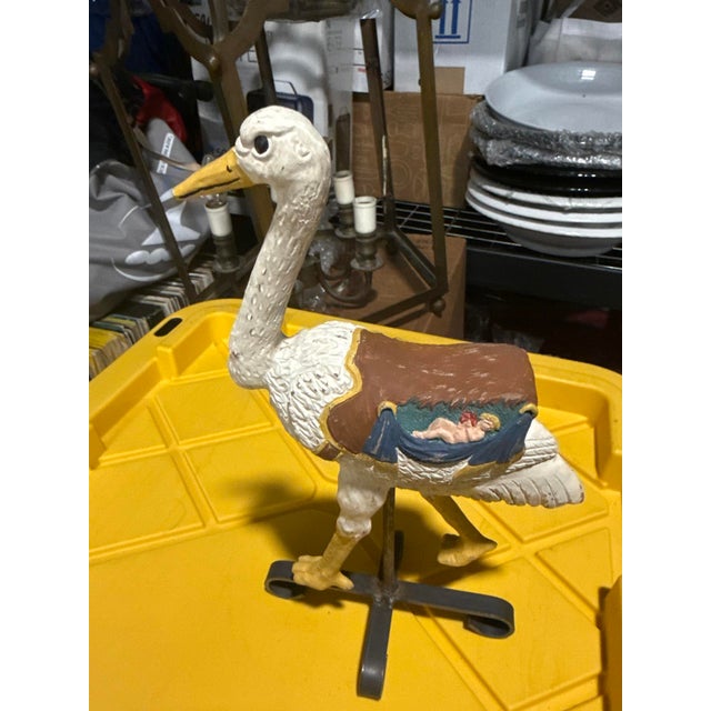 1990s Vintage D. De La Ronde 1992 Carousel Set 12 Hand-Painted Animals Iron Stands For Sale - Image 5 of 8