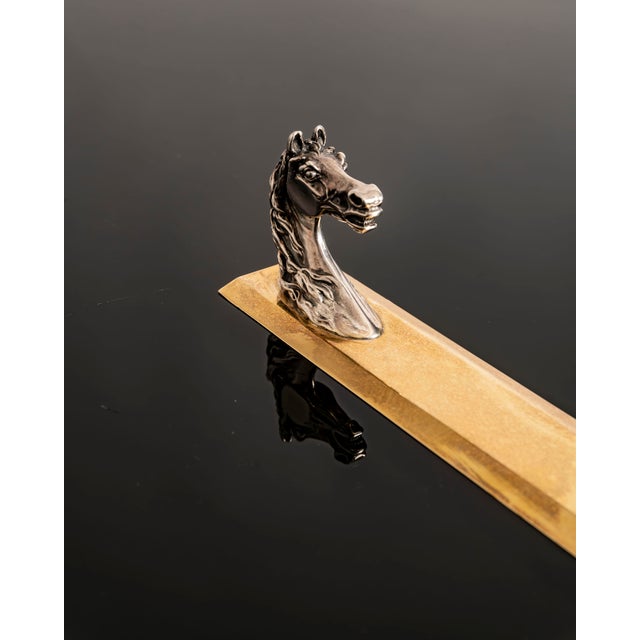 Two-Tone Letter Opener-Ruler with Horse Head by Hermès Paris, France, 1955 For Sale - Image 6 of 10