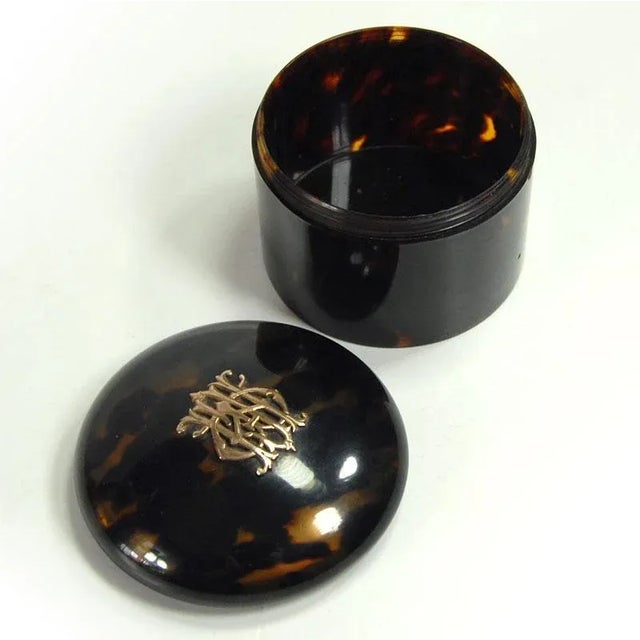 19th Century Edwardian Faux Tortoiseshell Small Container by J.C. Vickery, 1890s For Sale - Image 8 of 11