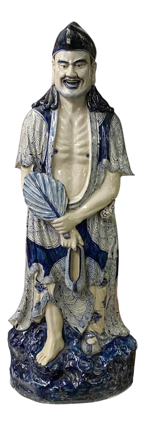 Chinese Porcelain Ji Gong /Chan Master Daoji / Beggar Buddha Figure Statue