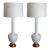 Vintage Huge White Murano Cased Glass Table Lamps - A Pair For Sale