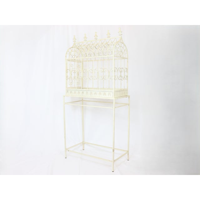 Vintage Decorative Terrarium / Bird Cage on Stand For Sale - Image 10 of 11