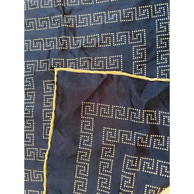 Late 20th Century Silk Geometric Square Scarf Gentlemen Neckerchief Handkerchief For Sale - Image 5 of 9