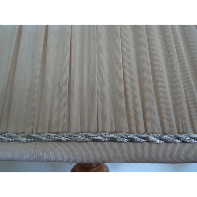 1980s Vintage Gilt and Pickled Wood Carved Lamps - a Pair For Sale - Image 5 of 7