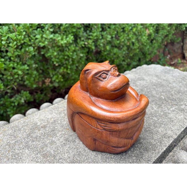 1930's Carved Monkey Box For Sale In Houston - Image 6 of 9