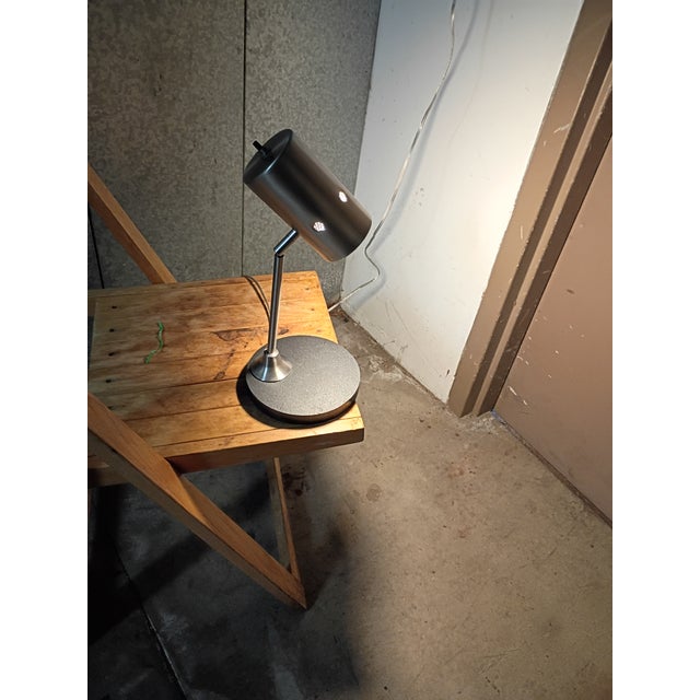Custom Made Brushed Nickel Desk Lamp For Sale - Image 10 of 10