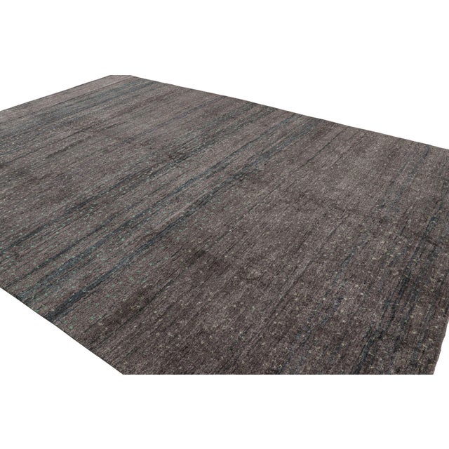 Rug & Kilim Rug & Kilim’s Moroccan Style Rug in Gray With Blue All-Over Patterns For Sale - Image 4 of 8