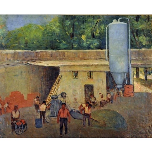 Giovanni Malesci A house is born, 1964 oil on the table 52 x 64 cm This piece is attributed to the mentioned...