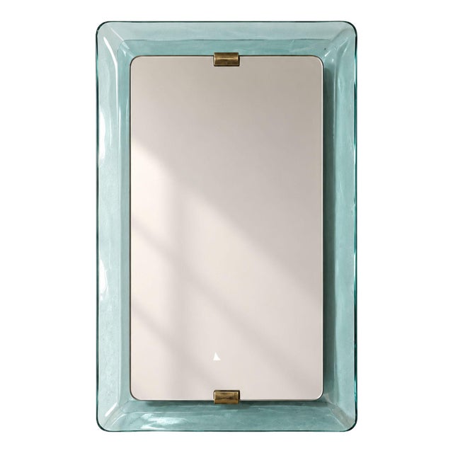 Italian Curved Glass Wall Mirror by Max Ingrand for Fontana Arte, 1950s For Sale