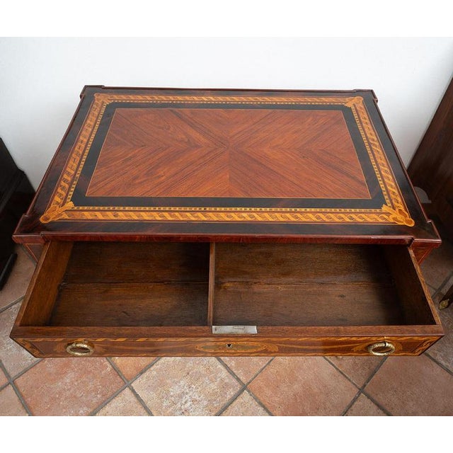 Antique Lombard Center Desk in Wood, Late 18th Century For Sale - Image 3 of 7