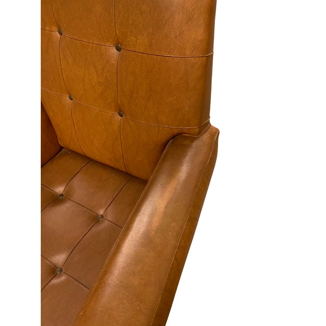 Vintage Cubist Leather Lounge Chair For Sale In Chicago - Image 6 of 16