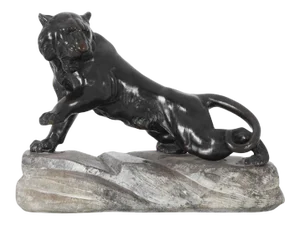 Vintage Bronze Tiger Sculpture