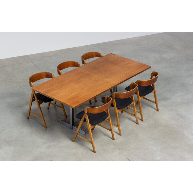 Tan Model 71 Dining Chairs in Teak by Henning Kjærnulf, 1960s, Set of 6 For Sale - Image 8 of 12