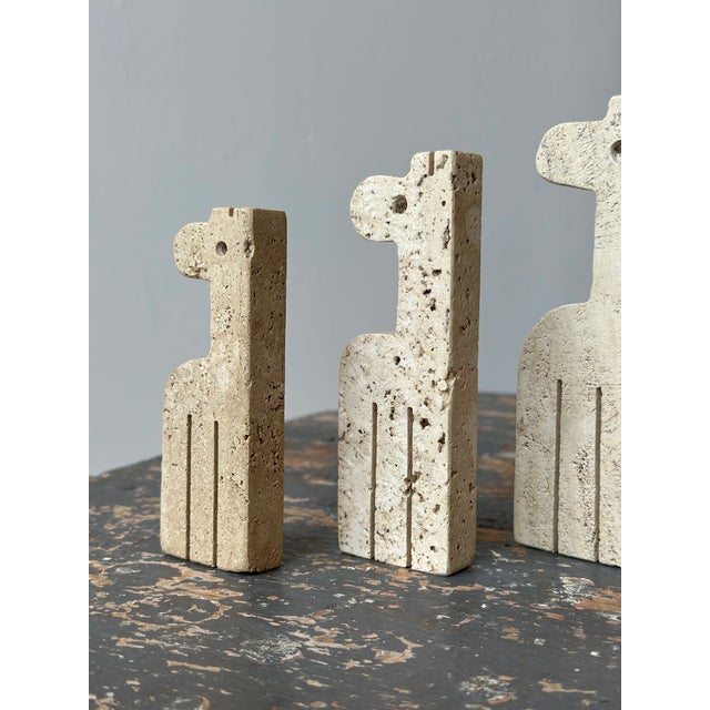 Vintage Travertine Giraffe Sculpture Trio by Fratelli Mannelli, Circa 1970s For Sale - Image 4 of 12