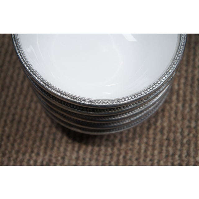 White Late 20th Century Arte Italica Marinoni Tuscan Pewter & Porcelain Dinnerware Place Settings- 37 Pieces For Sale - Image 8 of 11