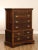 High Quality American Made Vintage Solid Pine Wood High Chest with Ten Dovetailed Drawers and Brass Hardware