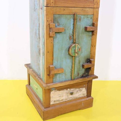 Wooden Bookcase with Glass Door and Painted Boat Section For Sale - Image 4 of 18