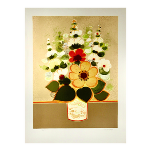 Frederic Menguy Un Vase De Fleurs Iii (Flowers In A Vase) C.1980 Reproduction Print