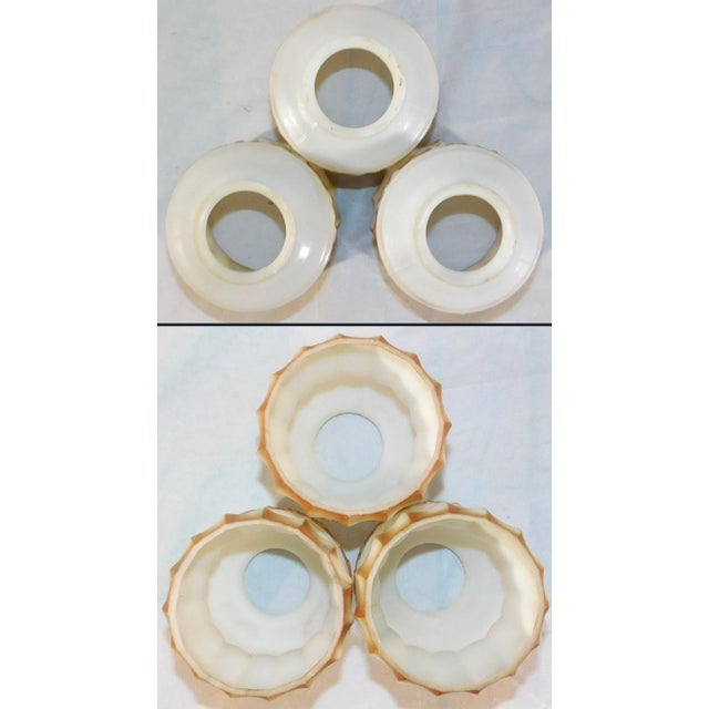 Antique Art Nouveau Lightolier Brass and Milk Glass Ceiling & Wall-Mounted Lights Set For Sale - Image 18 of 18