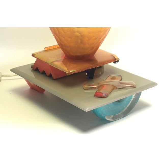 Postmodern Art Glass Table Lamp by Pizzichillo - Gordon For Sale - Image 3 of 8