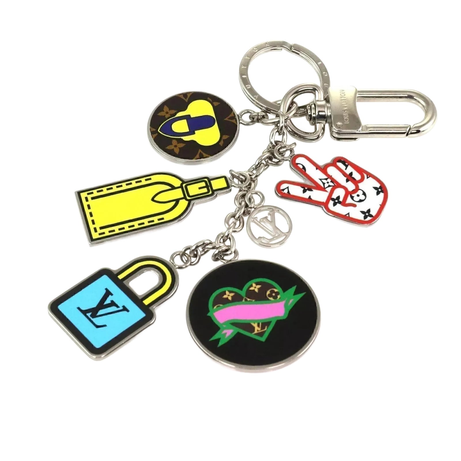 Louis Vuitton 5 Multicolor Monogram More LV Stories Bag Charms and