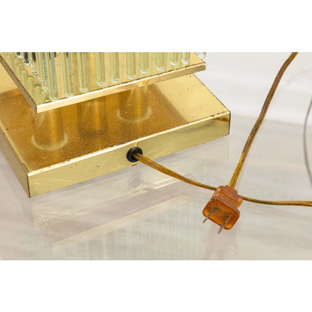 Pair of 1960s Liteline Chicago Brass and Glass Mid Century Modern Table Lamps For Sale - Image 12 of 12