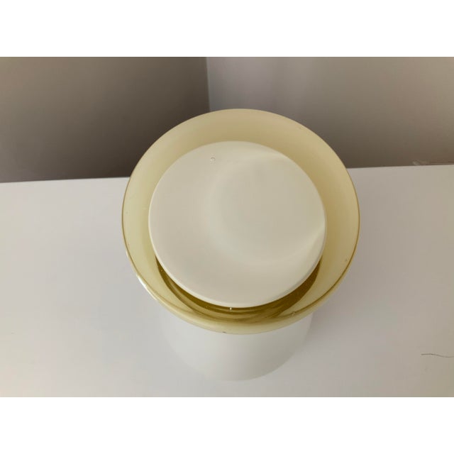 Empoli Vintage White Glass Cased Vase For Sale - Image 4 of 5