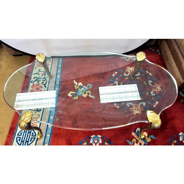 Mid 20th Century Mid Century Bronze and Glass Coffee Table Attributed to P. E. Guerin. For Sale - Image 5 of 7