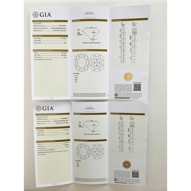 Metal Gia Cushion 1.5 Carats Each Diamond Black Rhodium & 18k Gold Dangle Earrings, A Pair For Sale - Image 7 of 7