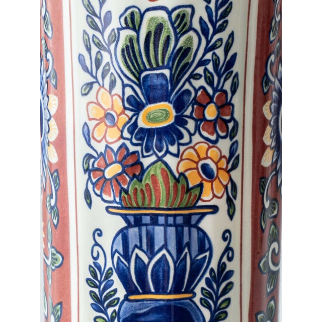 Hand-Painted Trumpet Table Lamps by Boch Frères for Delft, 1950s, Set of 2 For Sale - Image 4 of 17