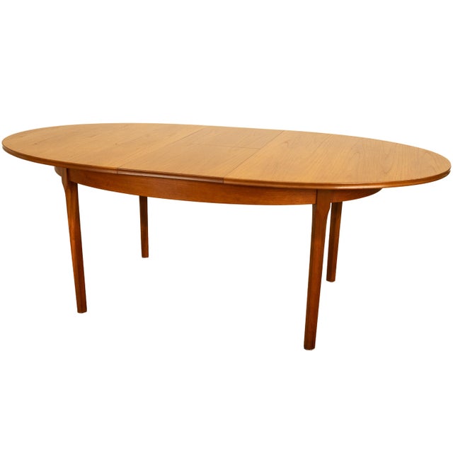 Mid Century Modern Danish Style Teak Butterfly Leaf Extending Dining Table 1960 For Sale - Image 9 of 11