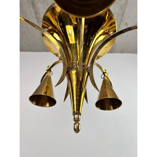 Vienna Secession Brass Chandelider by Dagobert Peche, 1890s For Sale - Image 3 of 9