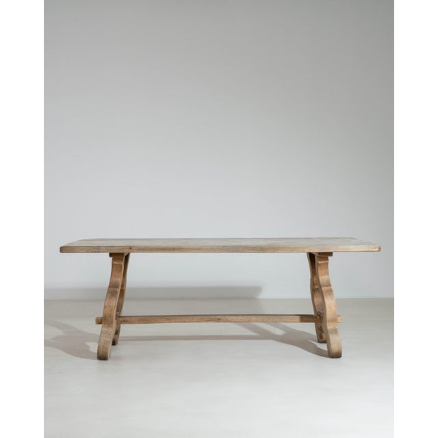 1970s Oak Harp Dining Table France 1970s For Sale - Image 5 of 14