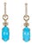 Convertible Sleeping Beauty Turquoise & Diamond Earrings: Solid 14k Gold, 12x6mm, Pair For Sale