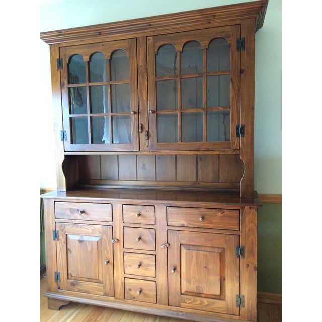 1980s Ethan Allen Country Craftsman Dining Room Buffet With Hutch Chairish