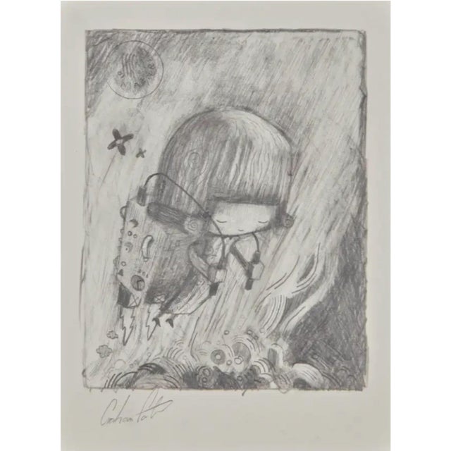Graham Carter, Lady Niagara Graphite on paper 17.5 x 13 cm (6.8 x 5.1 inches) sheet size Framed in black with a black...