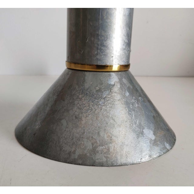 Vintage Ron Rezek 4200 Galvanized Steel Postmodern Table Lamp, 1980s For Sale In Lexington, KY - Image 6 of 13