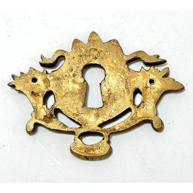 English Large Antique Brass Keyhole For Sale - Image 3 of 3