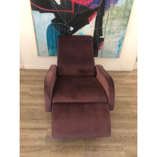Purple Reclining Chair in Purple Velvet, 1970s For Sale - Image 8 of 14