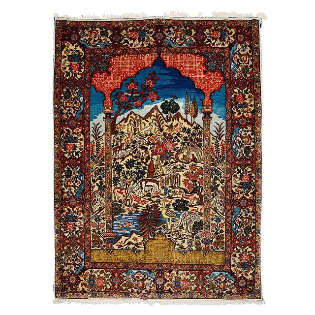 Blue Vintage Tabriz Carpet, 1920s For Sale - Image 8 of 14