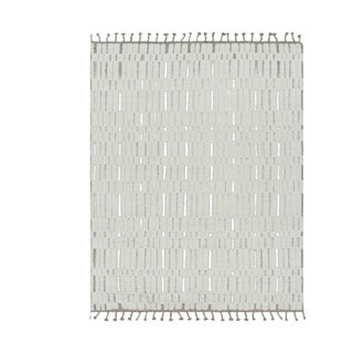 Rug & Kilim’s Contemporary Rug in White With High-Low Geometric Patterns For Sale