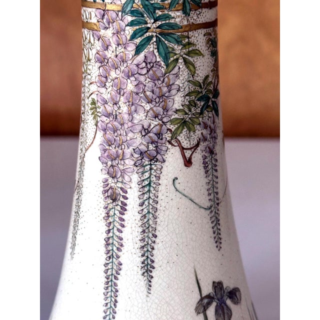 Kinkozan Fine Japanese Enameled Satsuma Vase by Kinkozan Meiji Period For Sale - Image 4 of 12