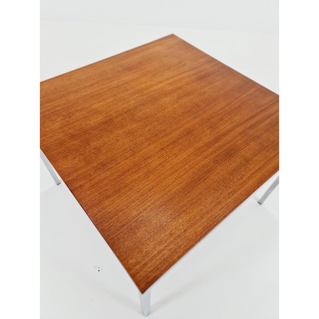 Wood German Teak Coffee Table with Chrom Legs from Knoll International, 1960s For Sale - Image 7 of 13