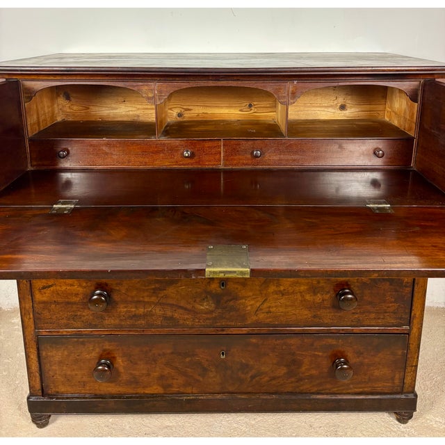 19th Century Spanish Colonial Walnut Secretary Chest With Fall Front Desk For Sale - Image 11 of 18