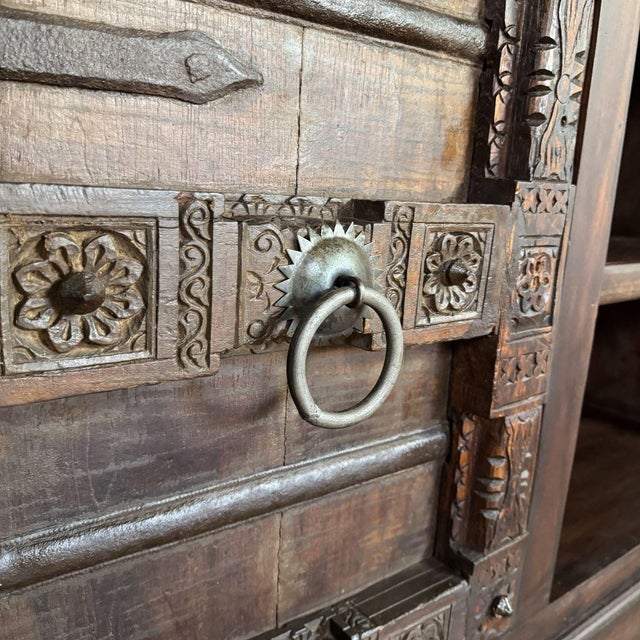 Vintage Hand-Carved Solid Wood Credenza, Sideboard, or Media Console For Sale - Image 10 of 16